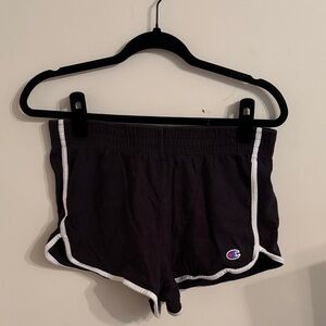Champion Women's Black Athletic Shorts with White Trim